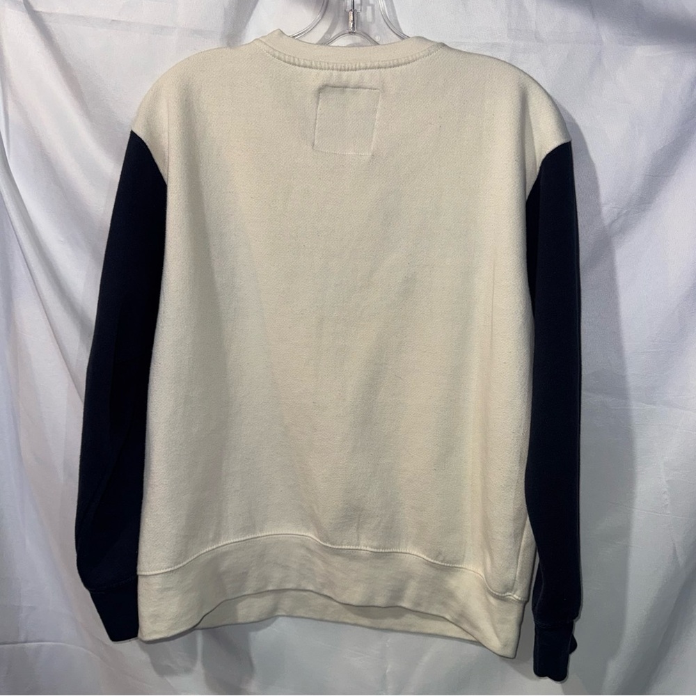 New York Popular NY Crew neck Sweater Women’s Sz M Cotton Polyester Navy & White - Picture 4 of 8